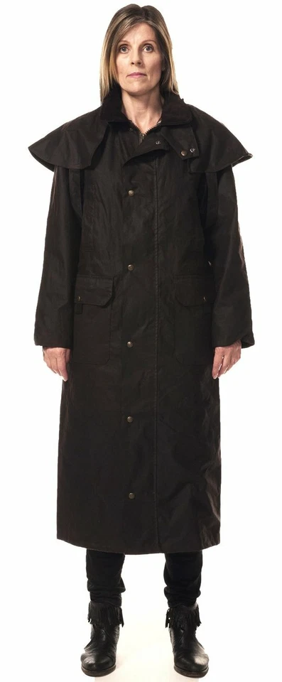 Capa/plumero de algodón de cera larga Edinburgh unisex - totalmente forrado. Hunter Exterior MARRÓN Foto 3 de 4