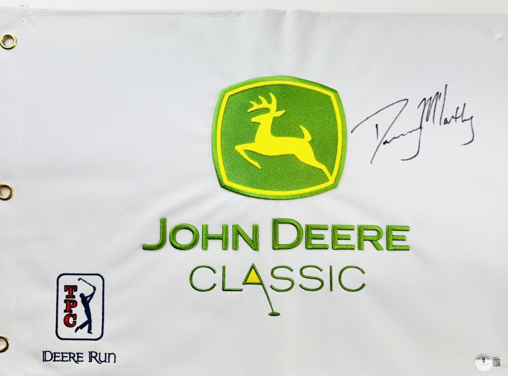 DENNY MCCARTHY SIGNED JOHN DEERE CLASSIC GOLF PIN FLAG US OPEN