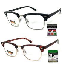 Retro Horned Rim Multi Focus  Reading Glasses 3 Power Strengths in 1 Reader