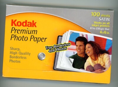 Photo Paper Satin Premium Sheets Kodak 100 4x6 New Sealed Printers Borderless