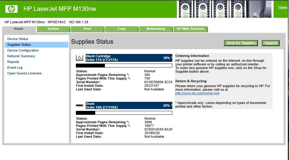 HP LaserJet Pro MFP M130nw Printer All-In-One Mono Wireless USB Copy Scan G3Q58A - Image 2 of 4