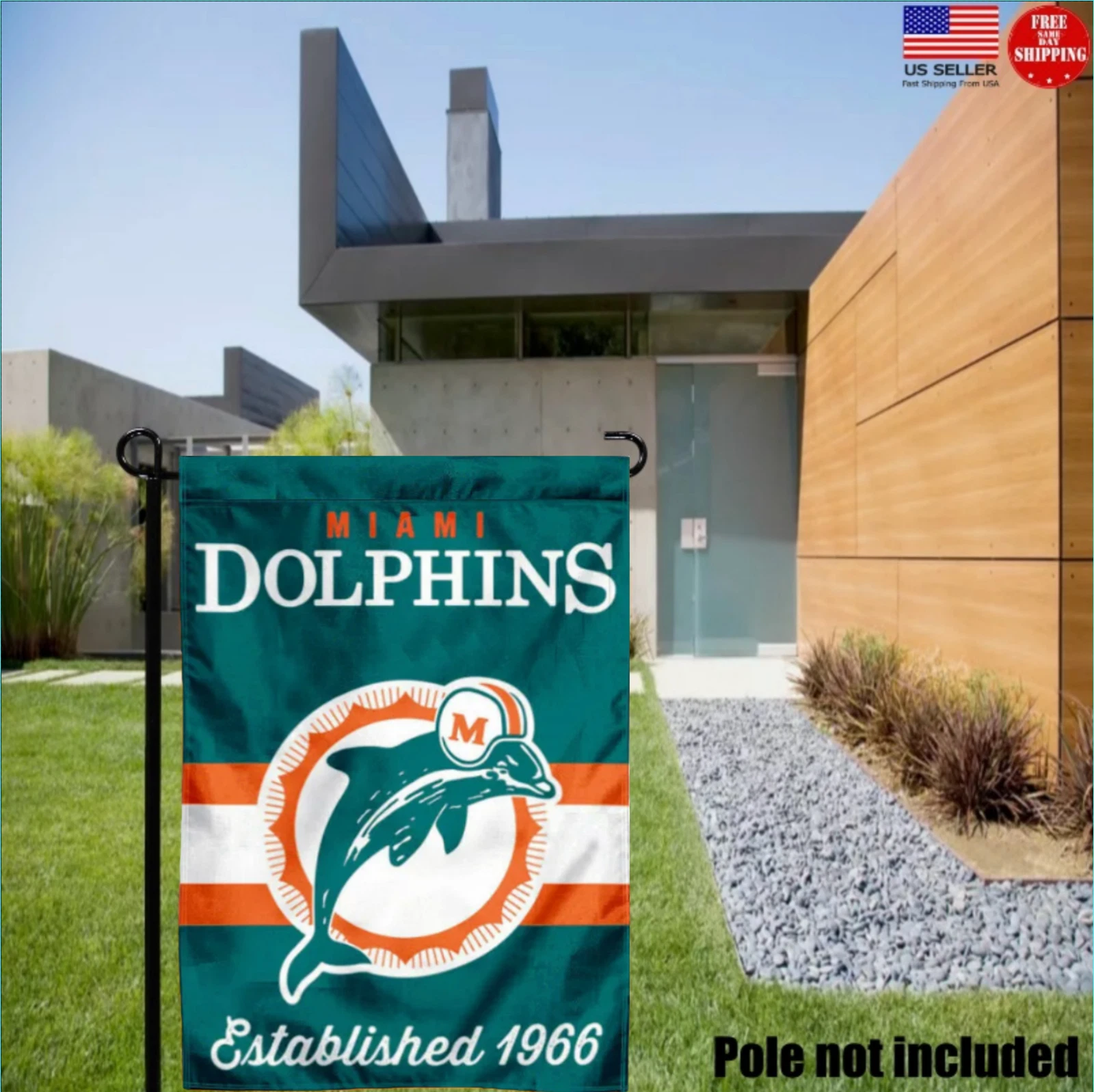Miami Dolphins Throwback Retro Vintage Official Garden Flag