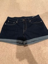 Levis Super Dark Denim Cuffed Shorts Size 30 NWOT