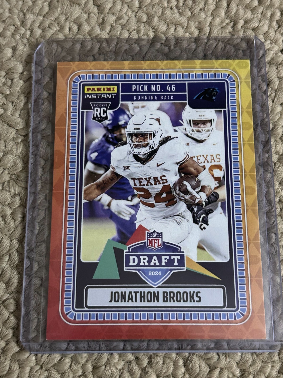 2024 Panini Instant Draft Night Rookie RC Jonathon Brooks Limited Edition 1 of 774 NFLDN-27 Football Card