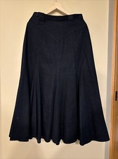 VINTAGE Skirt Women 11/12 Black Circle T Marilyn Lenox Denim Flare Cottage 70s