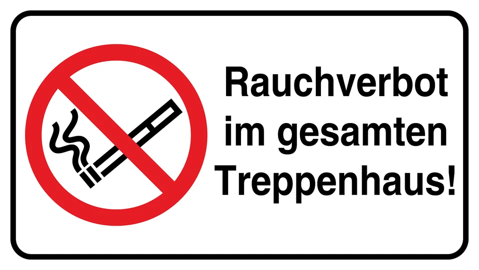 ETIKETTENSTAR Rauchverbot im gesamten Treppenhaus 30x15 cm Aufkleber RAUCHVERBOT-H-10200.