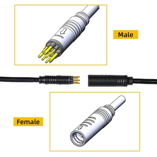 E-Bike Elektrofahrrad Nabenmotor Verlängerungskabel 9 Pin Stecker Buchse 90/130/160cm - Bild 5 von 22