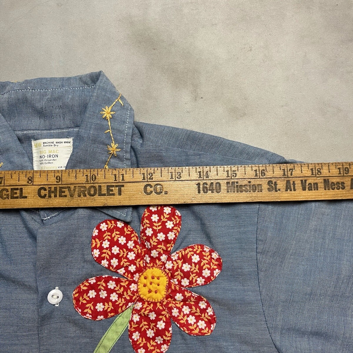 Vintage JC Penney Big Mac Chambray Sewn Button Up Shirt | eBay