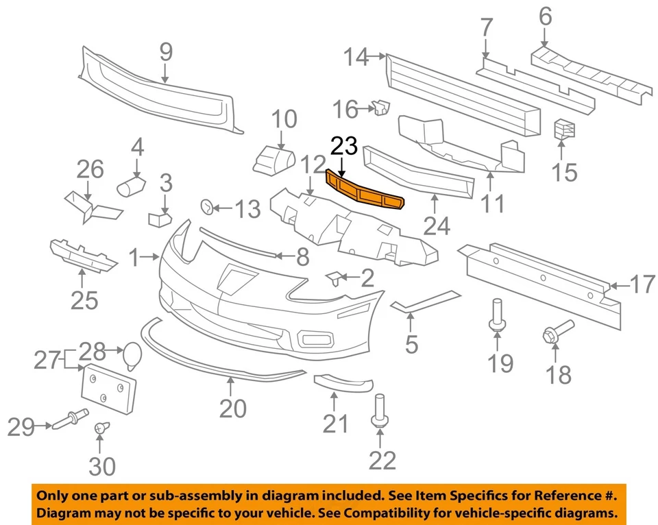 CHEVY CORVETTE GRADE INFERIOR DO PARA-CHOQUE DIANTEIRO 2006-2013 NOVO FABRICANTE DE EQUIPAMENTO ORIGINAL 15857168 - Imagem 4 de 4
