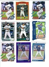 Evan White Rookie Card Lot of 9 – Multi-Brand 2021 RCs Seattle Mariners