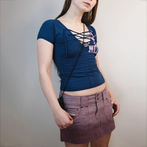 00's Diesel Micro Mini Skirt with Dip Dye Effect in Pink - w30" - Picture 5 of 9
