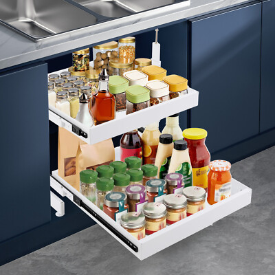 Expandable Pull-out Cabinet Organizer Slide Out Cabinet Organizer for Cabinets~！