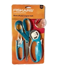 Fiskars Garment Making Starter Set 3-piece Loop Rotary Cutter Thread Snips NEW
