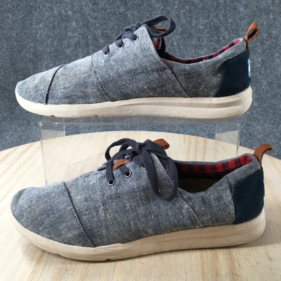 Toms Shoes Womens 9 Chambrey Del Rey Sneaker Blue Lace Up Comfort Casual Low Top - Image 2 of 4