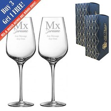 Personalised Engraved Gender Neutral Wedding Glasses Mx and Mx 15oz Classic Font