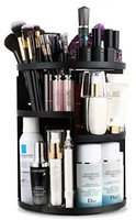 Makeup Organiser 360 Degree Rotation Adjustable Cosmetic Storage Box - Black Makeup Organiser 360 Degree Rotation Adjustable Cosmetic Storage Box - Black