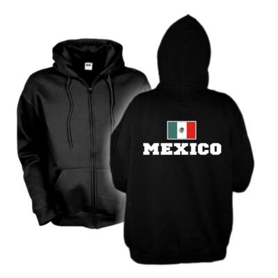 Kapuzenjacke MEXICO Flagshirt Zip Hoodie Fan Sweatjacke S-6XL (WMS02-38e)