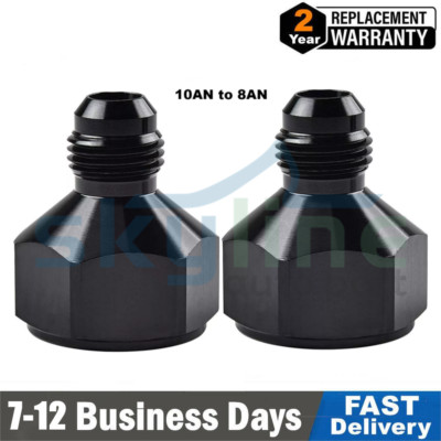 2pcs 10AN Female to 8AN Male Flare Reducer Fitting Fuel Cell Bulkhead Adapters