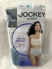 New Jockey Elance Briefs Cotton Comfort 3 Pack Women Size 9 2XLarge 100 Cotton