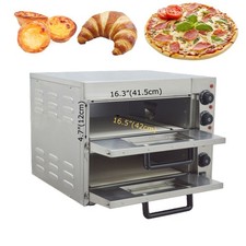 110V 3KW Pizza Oven Double-decker Bread Oven Independent Temperature Control