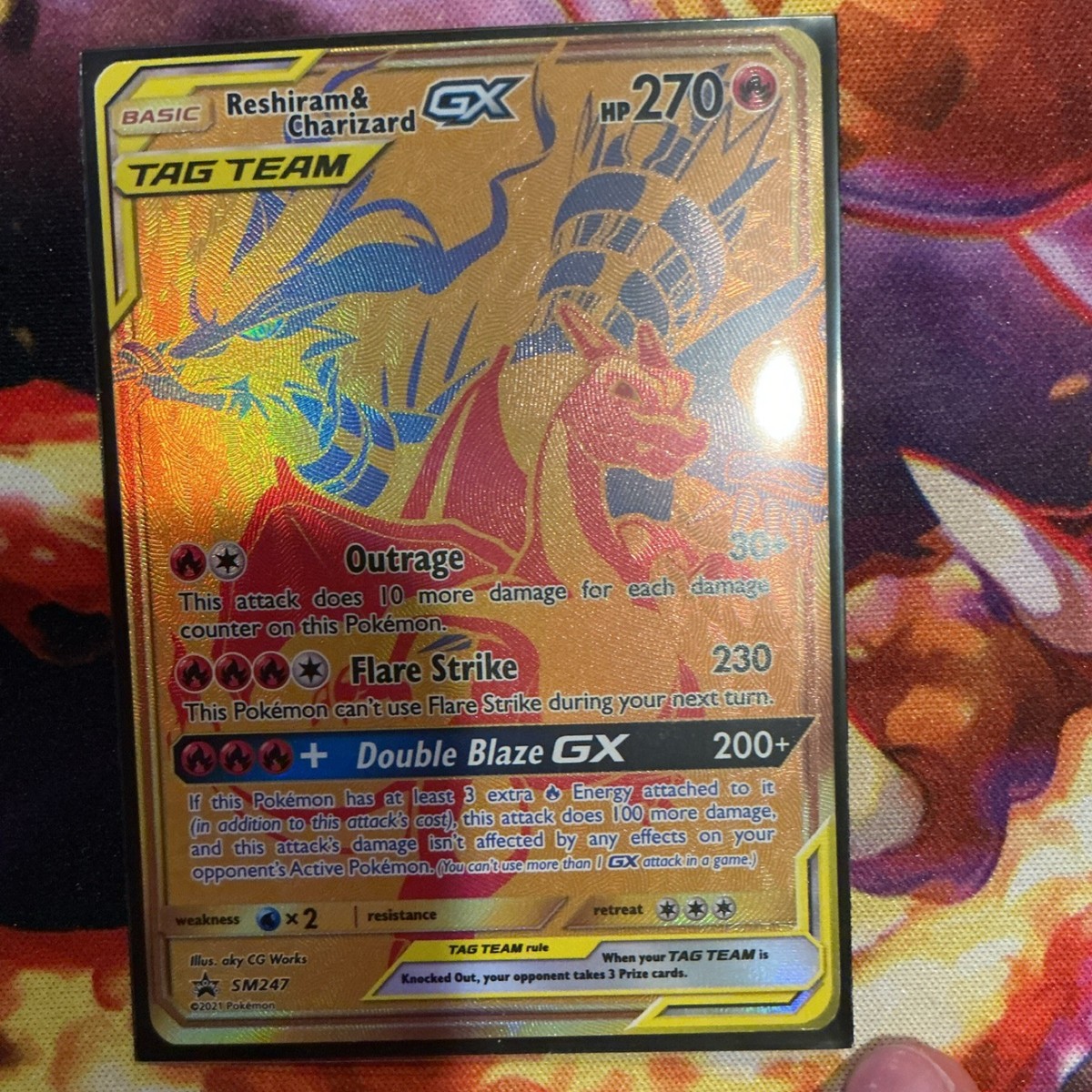 Pokémon Reshiram & Charizard GX Tag Team GX Ultra Rare Holo 220