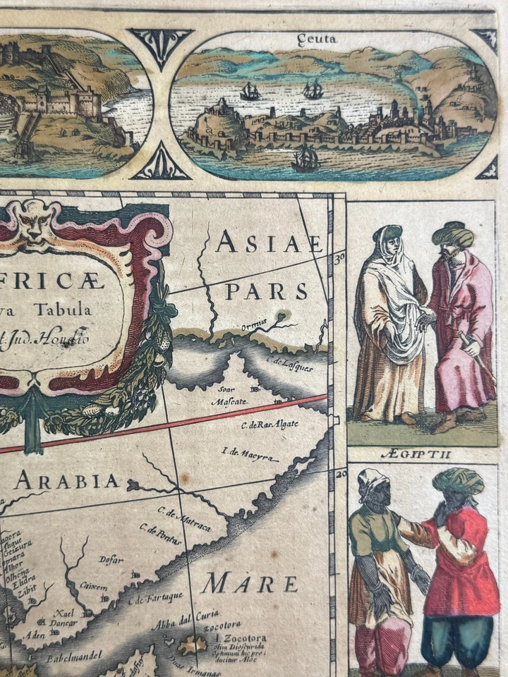 Africae nova Tabula, HONDIUS JODOCUS 1650 Alt Koloriert RARRR - Bild 4 von 4