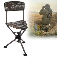 360° Folding Swivel Hunting Chair Blind Chair Stool Tripod For Fishing Camping