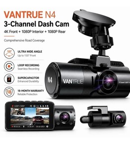 Vantrue N4 3 Chaîne 4K Dash Cam arrière avant à l'intérieur IR Mode de stationnement de la vision nocturne