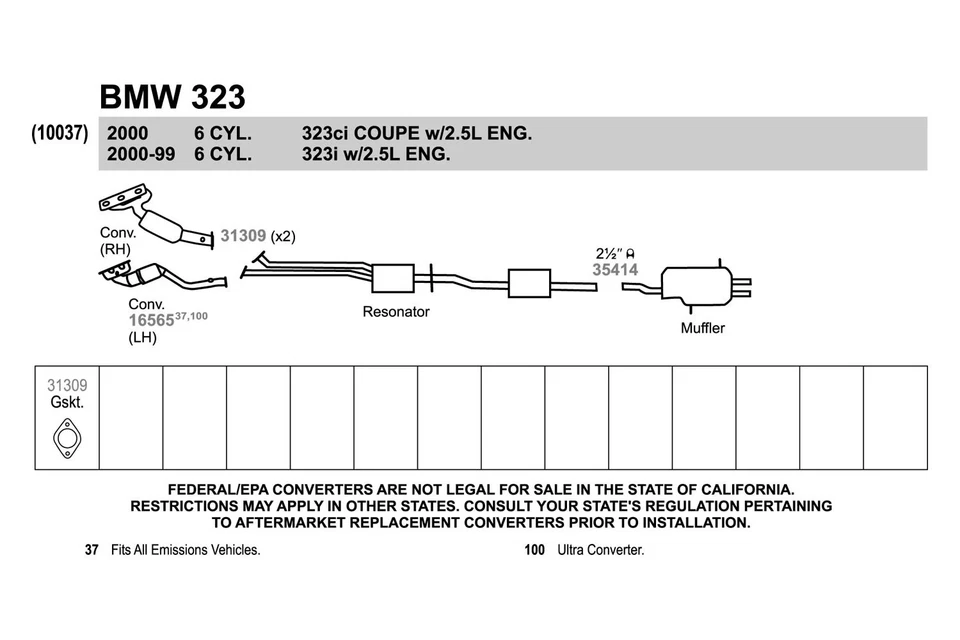 For Hyundai Sonata 02-05 Exhaust Manifold Flange Gasket Fiber & Metal Laminate Foto 2 de 4