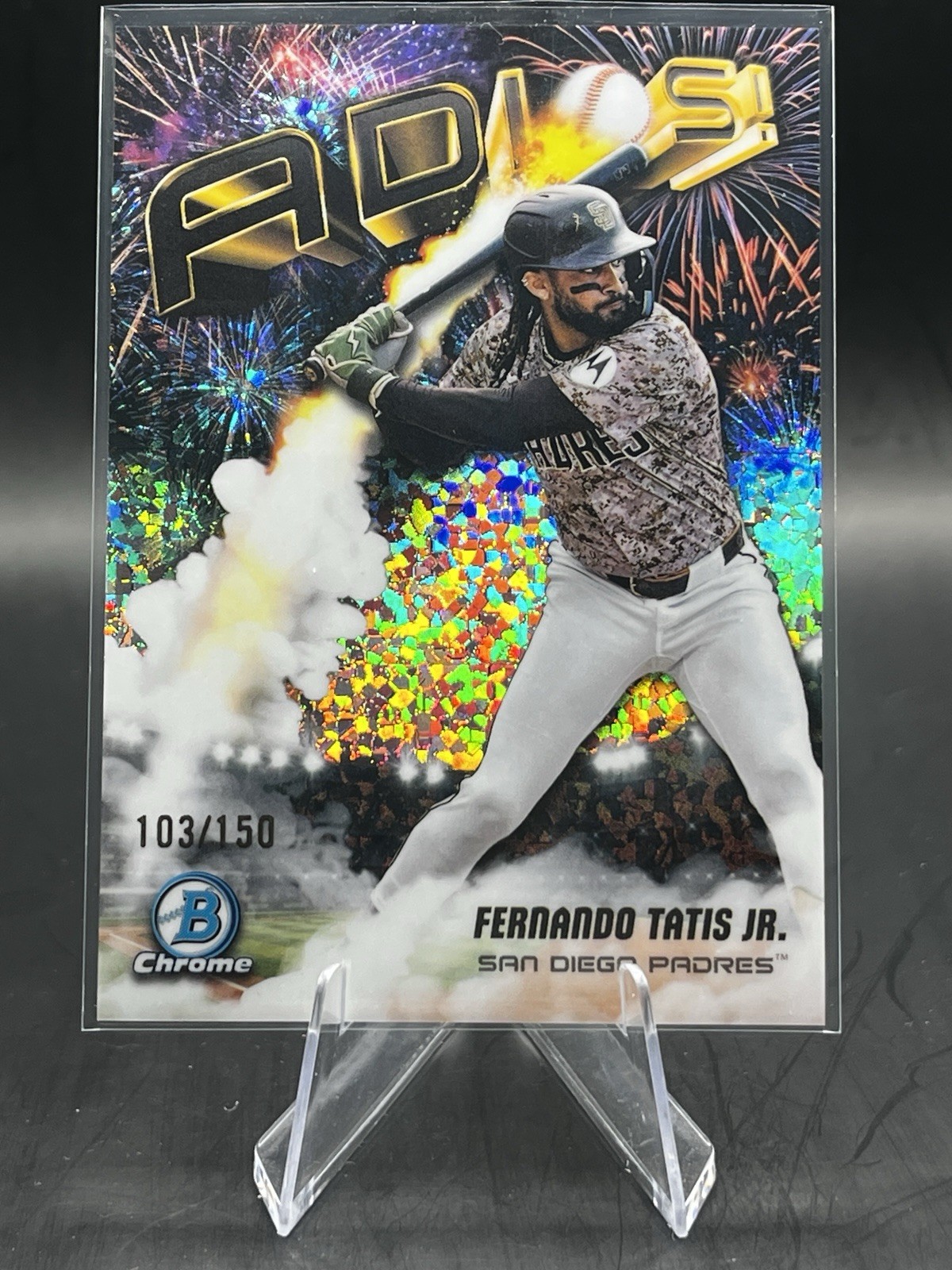 Fernando Tatis Jr 2025 Bowman Chrome Mini Diamond #AD7 ADIOS /150 Padres
