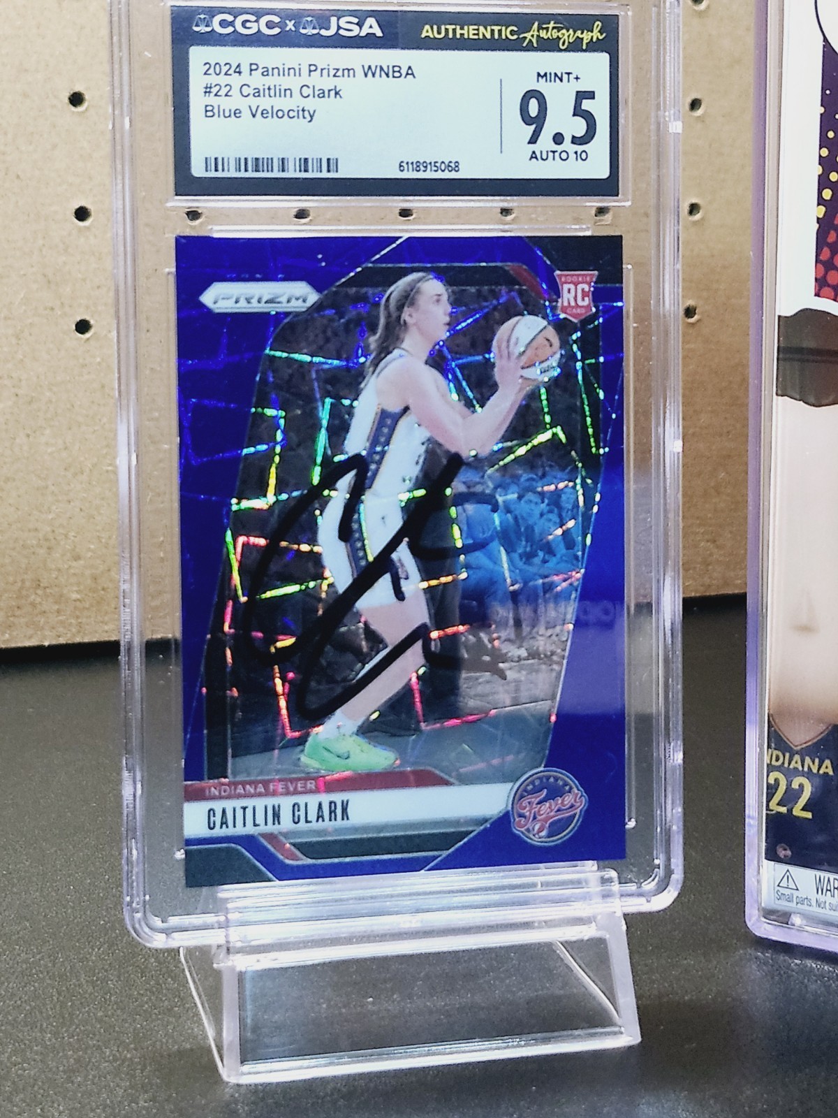 Caitlin Clark 2024 Prizm Blue Velocity CGC 9.5 Auto 10 RC /Signed PSA Funko Pop! view 2