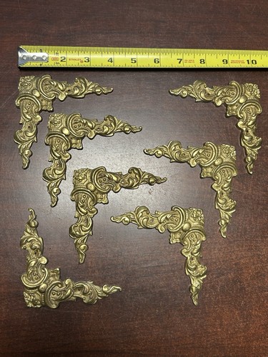 7 Vintage Antique Victorian Brass French Gilding  Ormolu Rocco Mounts Hrdware