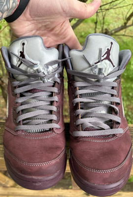 Jordan Air Jordan 5 Retro LS Burgundy Gray Suede High Top Men's Sneakers