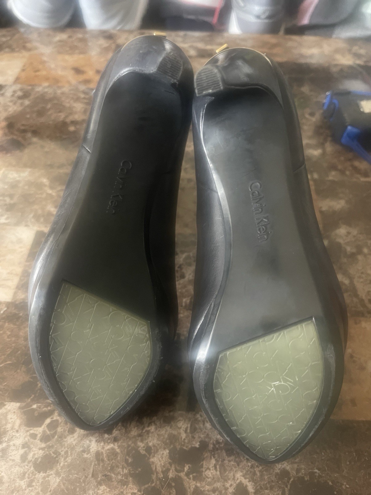 Calvin Klein's Black Leather Palisa Stiletto Heel Studded Ankle Booties Size 7.5 thumbnail 20