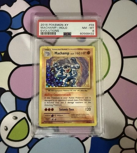 2016 POKEMON XY EVOLUTIONS MACHAMP 59/108 HOLO PSA 8 NM-MINT