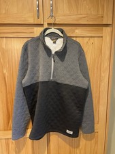 Eddie Bauer Quilted Pullover Sweatshirt Jacket 1/4 Zip Men s Med EUC Athletic