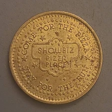 Vintage Showbiz Pizza Place Metal Token - Come for the Pizza Stay for the Fun