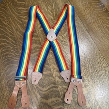 Rainbow Colored Suspenders 48  Adjustable Brand New No Tags