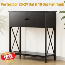 LAQUAL 20-29 Gallon Aquarium Stand Cabinet Black Heavy Metal