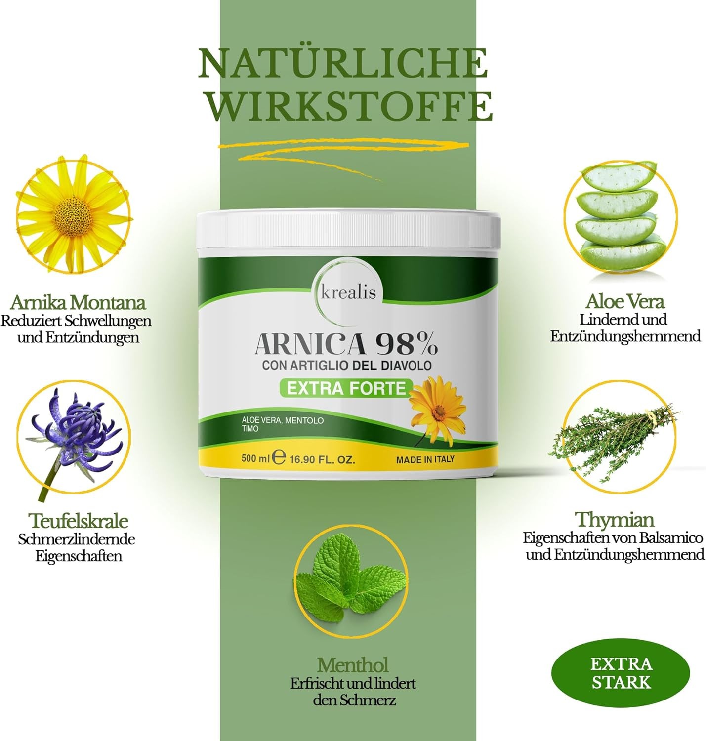 Arnika Salbe 98% Teufelskralle, Arnika Gel extra Stark Schmerzlinderd Salbe