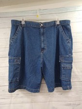 Wrangler Carpenter Blue Denim Baggy Jeans Short Sz 42 - Y2K