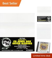 Crystal-Clear Resealable CD Jewel Case Sleeves - 100 Pack, 2 mil Protection