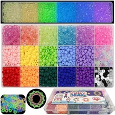 2300Pcs Glow in The Dark Kandi Pony Beads Bulk Jewelry Making