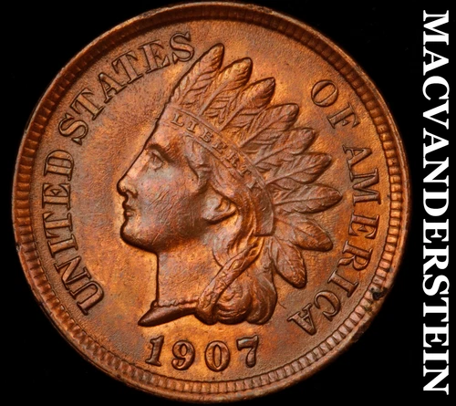 1907 Indian Head Cent- Choice Gem Brilliant Uncirculated+++ Luster #J4036