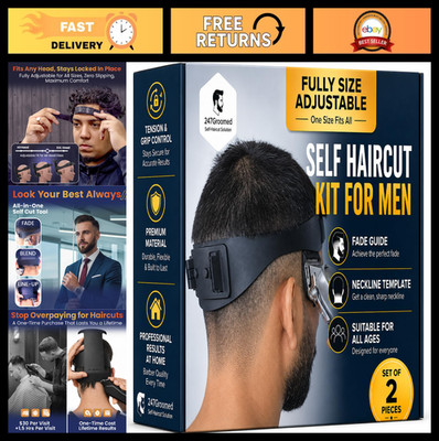 Self Haircut Kit for Men & Kids - Adjustable Neckline & Fade Guide, DIY Home Hai