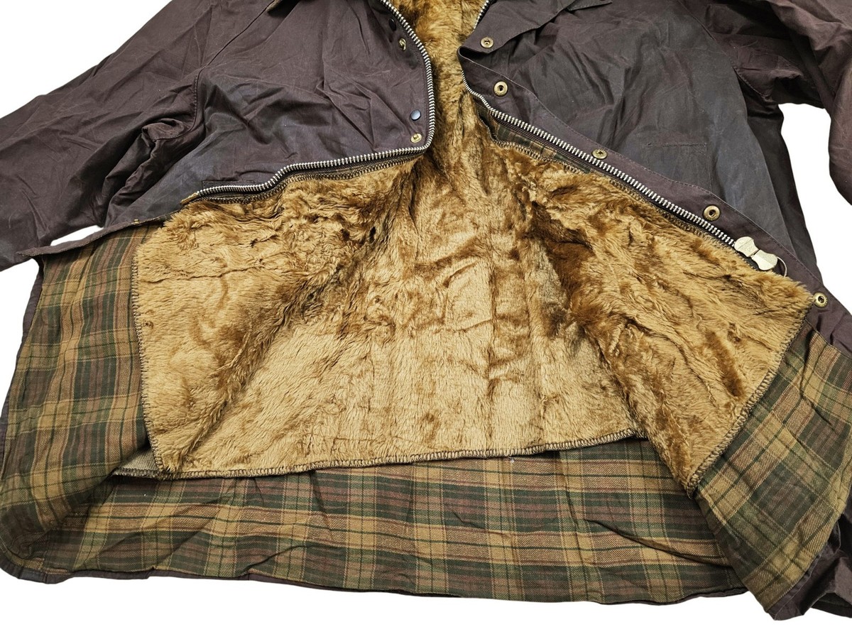 HOT VTG Men BARBOUR A190 BEAUFORT PARKA A297 PILE LINER BROWN