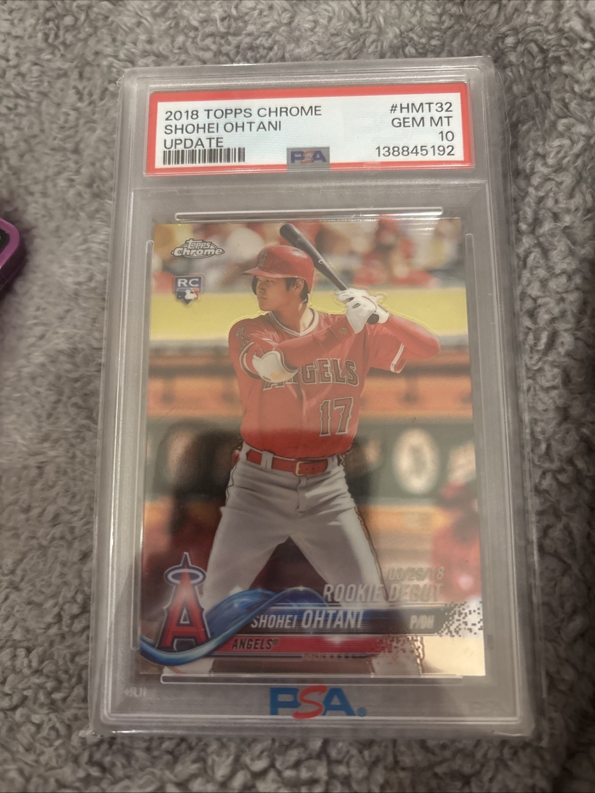 2018 Topps Chrome Update - Rookie Debut Shohei Ohtani #HMT32 (RC) Psa 10