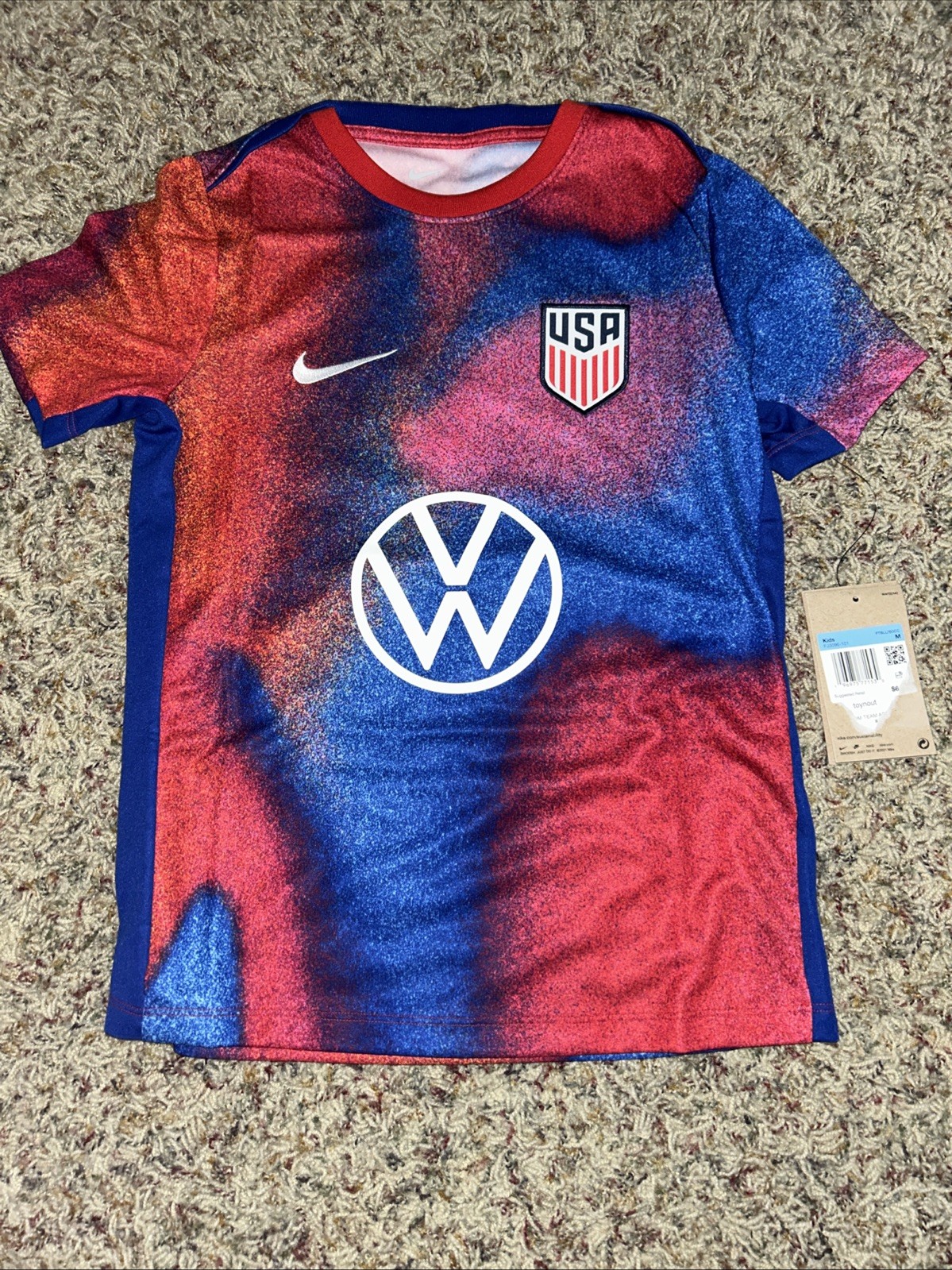 Nike USMNT Academy Pro Youth Medium Soccer Pre Match Top Jersey FJ3096-101 NWT