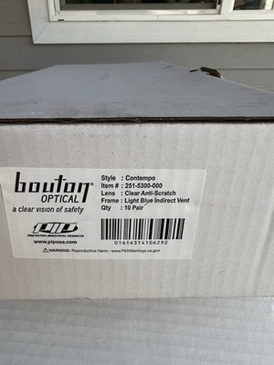 Boynton Optical Safety Goggles boxe of 10 . New 