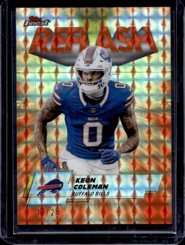 2025 Topps Finest Keon Coleman Reflash Orange Geometric Refractor #/25 Bills